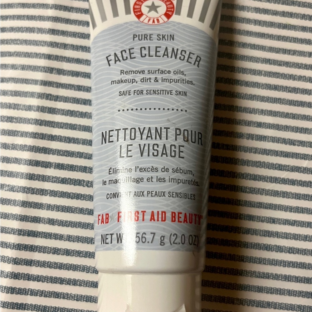 First Aid Beauty Pure Skin Face Cleanser - White and Red Packaging